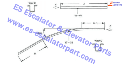 476Y02 GUIA CURVA SUPERIOR P/PASAMANOS C/CUÑA P/ESC Use For OTIS