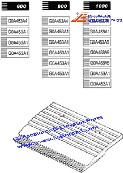 GOA453A5 Comb Aluminum Finish P/Ns Use For OTIS