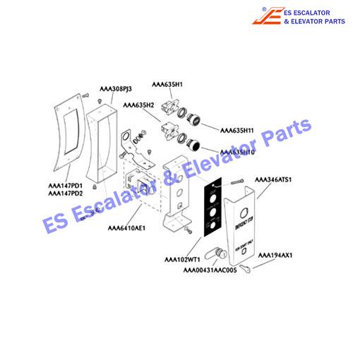 GO147KB1 Escalator Keyswitches Parts Cover Appearance Use For OTIS