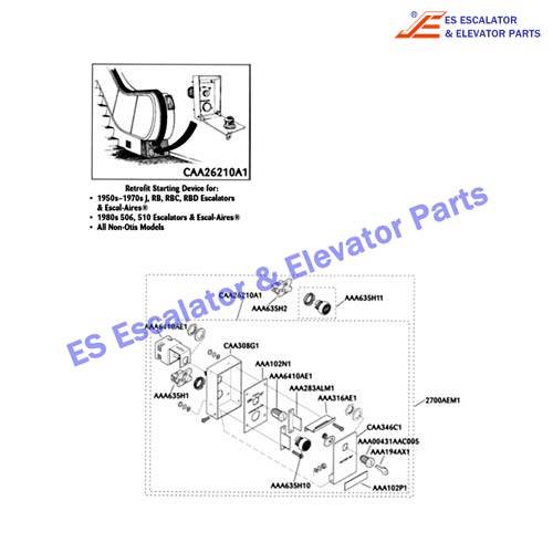 AAA308PJ1 Keyswitches Box Use For OTIS