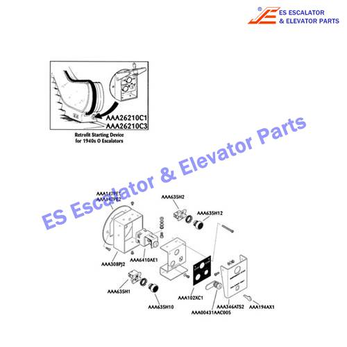 AAA147PE2 Escalator Keyswitches Parts Faceplate,Mounting without Cutout For covering location of old assembly. Use For OTIS