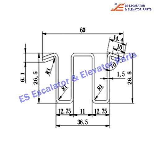 Escalator 5P6K1208 Track Use For TOSHIBA