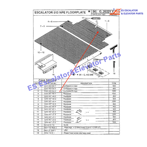 Escalator GAA453CA3 front cover Use For OTIS