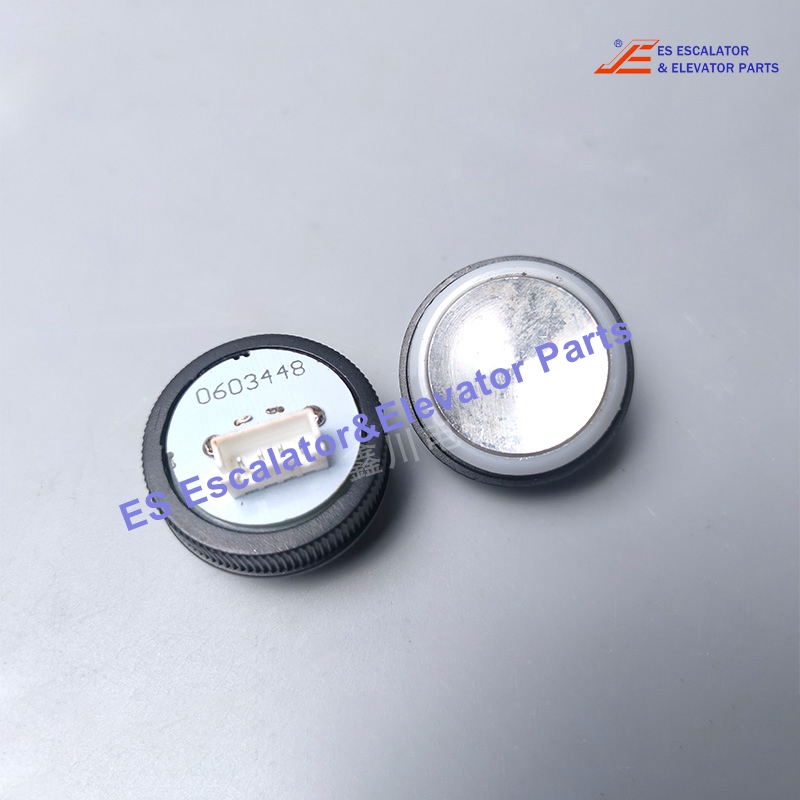 0603448-A311-4Pin Elevator Push Button Black Circle Wear-Resistant Pattern 4-Pin 4-Wire 27x18mm Hairline Blue Light Use For Otis