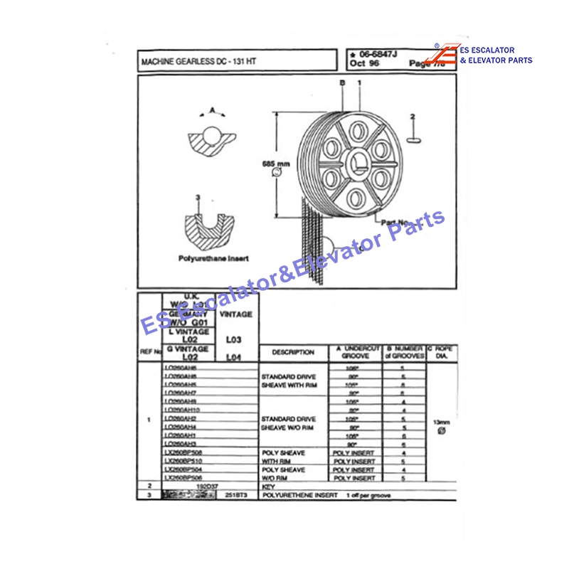 LO260AH5 Elevator Sheave Use For Otis