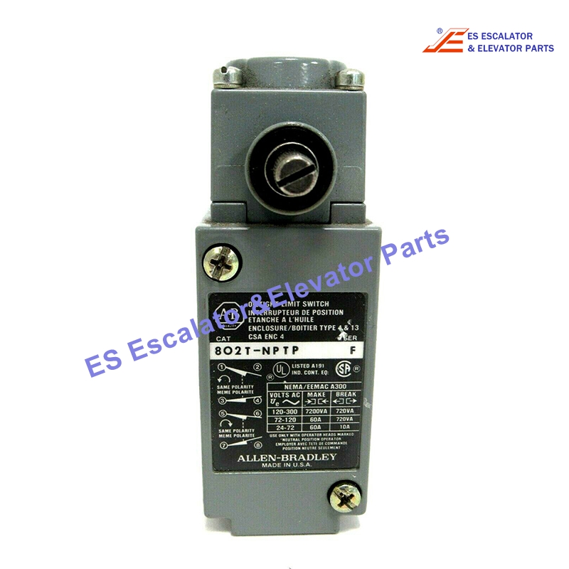 802T-NPTP Elevator Limit Switch NEMA Type 4 and 13 Oiltight Construction,Plug-In Lever Type Spring Return Neutral Position 4-Circuit Use For Allen-Bradley