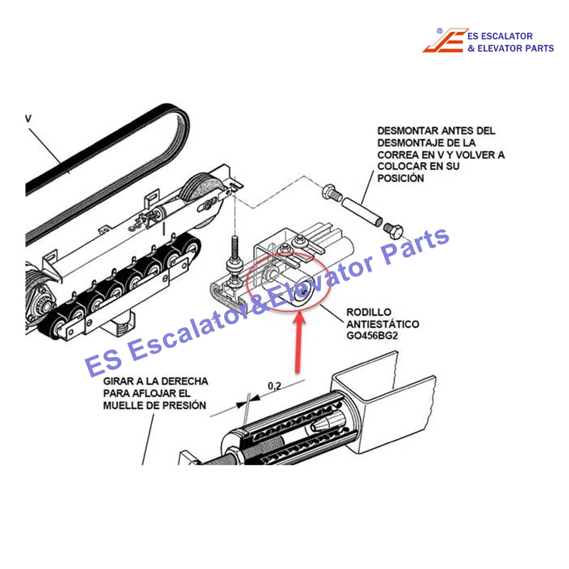 GO456BG2 Escalator Handrail Roller Use For Otis