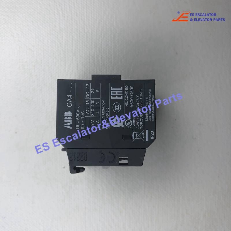 CA4-22E Elevator Auxiliary Contact Block 2NO+2NC For Contactor AF09...AF38 ABB Use For Other