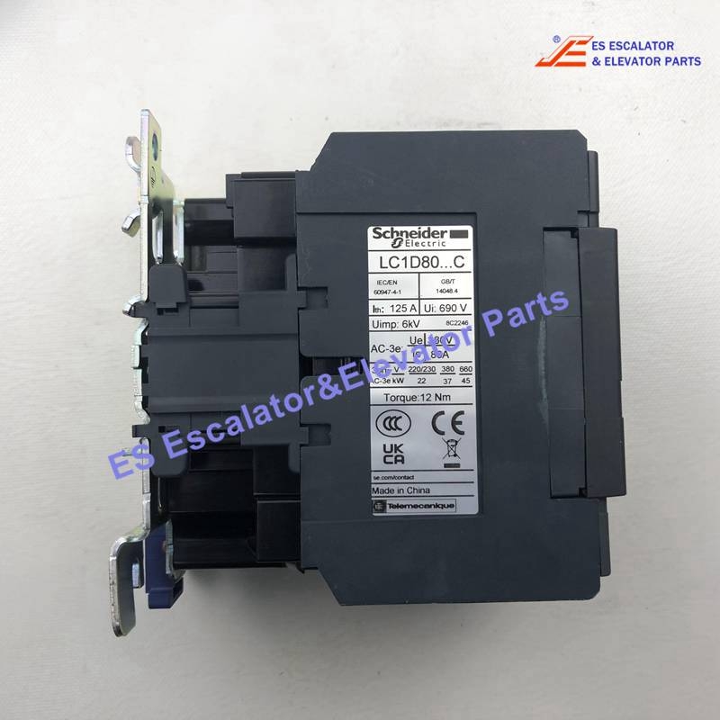 LC1D80P7C Elevator Contactor (3NO),AC-3/AC-3e,<=440V,80A,230VAC Use For Schneider